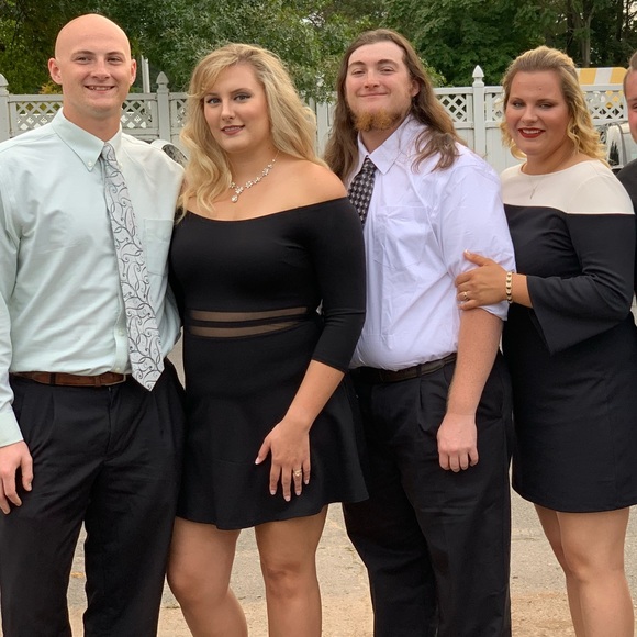 3/4 sleeve black dress - Picture 5 of 5